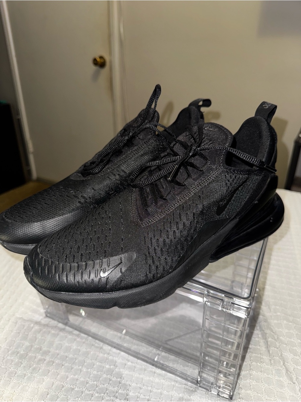 Nike Black Air Max 270 React-Style Sneakers